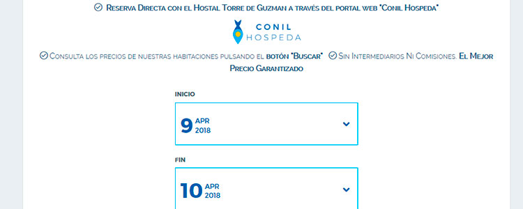 Reserva Hostal ConilHospeda (Paso 1)